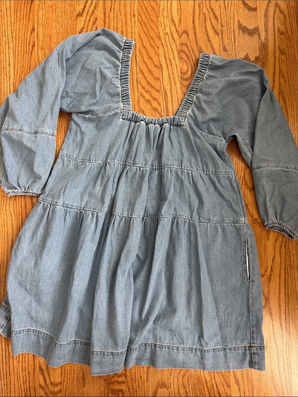 FREE PEOPLE Denim Long Sleeve Dress